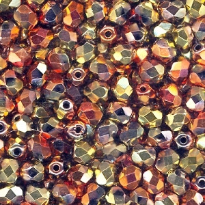 Czech 3mm Fire-Polished Glass Beads - Jet California Gold Rush Czech 3mm Fire-Polished Glass Beads - Jet California Gold Rush