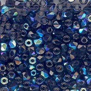 Czech 2mm Fire-Polished Glass Beads - Jet AB Czech 2mm Fire-Polished Glass Beads - Jet AB