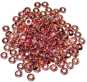 4x1mm Czech Glass O-Beads - Crystal Capri Gold Full