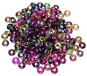 4x1mm Czech Glass O-Beads - Crystal Magic Purple