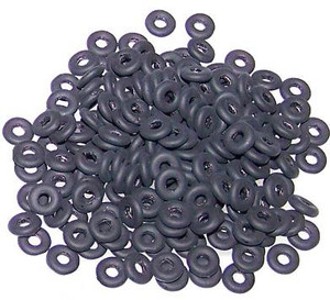 4x1mm Czech Glass O-Beads - Jet Matte