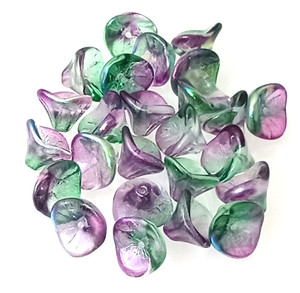Marea Peacock Gold Czech Glass 3 Petal Flower Beads Marea Peacock Gold Czech Glass 3 Petal Flower Beads