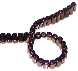 Czech Glass 2-Hole 3x6mm Brick Beads - Dark Bronze