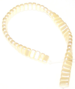 Czech Glass 2-Hole 3x6mm Brick Beads - Pearl Coat Cream