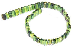 Czech Glass 2-Hole 3x6mm Brick Beads - Opaque Yellow Jet