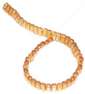 Czech Glass 2-Hole 3x6mm Brick Beads - Halo Sandalwood