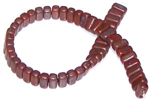Czech Glass 2-Hole 3x6mm Brick Beads - Copper Picasso Umber