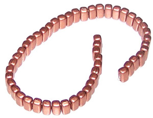 Czech Glass 2-Hole 3x6mm Brick Beads - Matte Metallic Copper