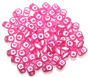 MiniDuo Czech Glass Beads - Pastel Pink