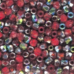Czech 2mm Fire-Polished Glass Beads - Siam Vitrail Czech 2mm Fire-Polished Glass Beads - Siam Vitrail