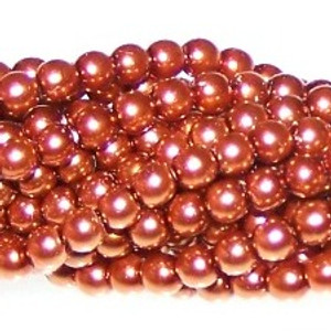 Czech Glass 3mm Pearl Beads - Copper