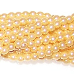 Czech Glass 3mm Pearl Beads - Light Peach