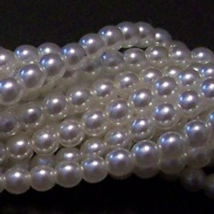 Czech Glass 3mm Pearl Beads - Bright White