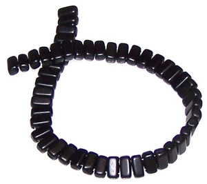 Czech Glass 2-Hole 3x6mm Brick Beads - Jet Matte