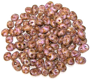 Superduo Beads - Chalk Senegal Brown Purple