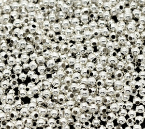 Silver-Plated 2mm Round Metal Spacer Beads Silver-Plated 2mm Round Metal Spacer Beads