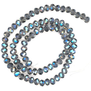 Montana Blue Sparkle AB 6x4mm Glass Crystal Rondelles Montana Blue Sparkle AB 6x4mm Glass Crystal Rondelles