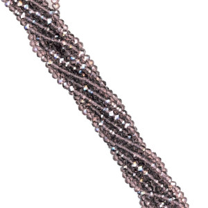 3x2mm Glass Crystal Rondelle Beads - Amethyst 3x2mm Glass Crystal Rondelle Beads - Amethyst
