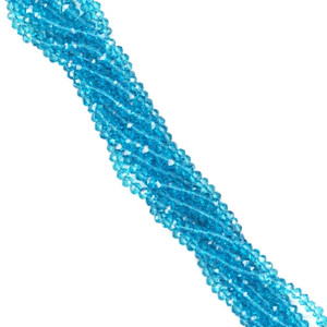 3x2mm Glass Crystal Rondelle Beads - Aqua 3x2mm Glass Crystal Rondelle Beads - Aqua