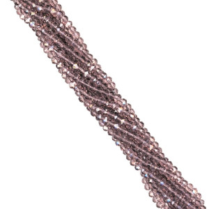 3x2mm Glass Crystal Rondelle Beads - Light Amethyst 3x2mm Glass Crystal Rondelle Beads - Light Amethyst