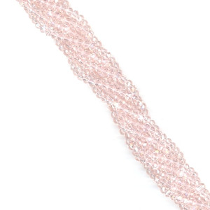 3x2mm Glass Crystal Rondelle Beads - Pink