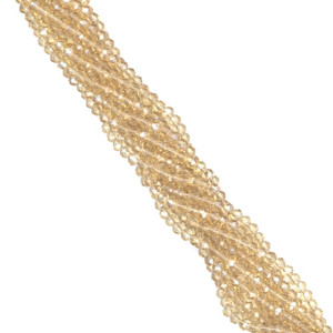 3x2mm Glass Crystal Rondelle Beads - Medium Champagne 3x2mm Glass Crystal Rondelle Beads - Medium Champagne