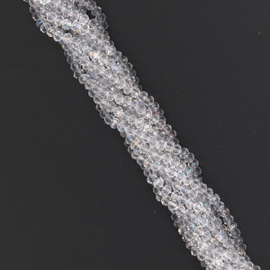 3x2mm Glass Crystal Rondelle Beads - Clear Crystal 3x2mm Glass Crystal Rondelle Beads - Clear Crystal