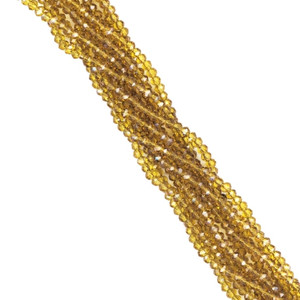 3x2mm Glass Crystal Rondelle Beads - Light Gold 3x2mm Glass Crystal Rondelle Beads - Light Gold