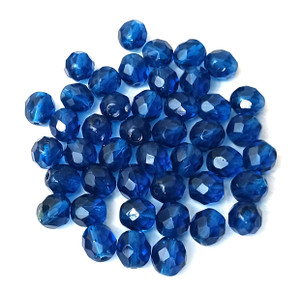 2 Dozen Czech 8mm Fire-Polished - Dark Aqua 2 Dozen Czech 8mm Fire-Polished - Dark Aqua