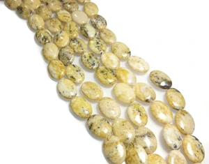 Yellow Matrix Jasper 18x25mm Puff Oval Gemstone Beads