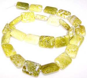 12x16mm Puff Rectangle Semiprecious Gemstone Beads - Yellow Matrix Jasper