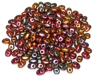 MiniDuo Czech Glass Beads - Crystal Violet Rainbow
