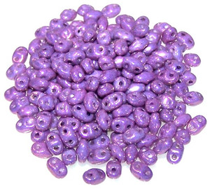 MiniDuo Czech Glass Beads - Luster Opaque Amethyst