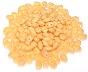MiniDuo Czech Glass Beads - Opaque Beige