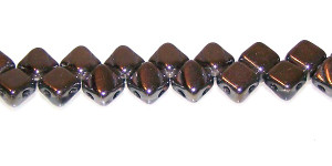 40 Czech Glass Silky 2-Hole 6mm Beads - Crystal Platinum 40 Czech Glass Silky 2-Hole 6mm Beads - Crystal Platinum