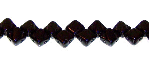 40 Czech Glass Silky 2-Hole 6mm Beads - Jet