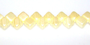 40 Czech Glass Silky 2-Hole 6mm Beads - Pastel Cream