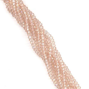 3x2mm Glass Crystal Rondelle Beads - Peach