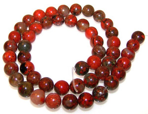 8mm Round Semiprecious Gemstone Beads - Brecciated Jasper