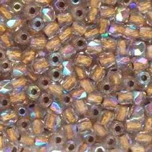 Czech 2mm Fire-Polished Glass Beads - Crystal AB Bronze Lined Czech 2mm Fire-Polished Glass Beads - Crystal AB Bronze Lined