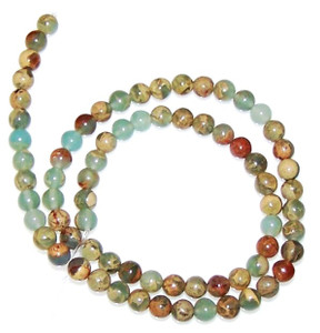 6mm Round Semiprecious Gemstone Beads - Aqua Terra Jasper 6mm Round Semiprecious Gemstone Beads - Aqua Terra Jasper