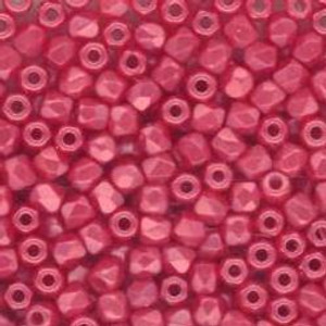 Czech 2mm Fire-Polished Glass Beads - Pastel Dark Coral Czech 2mm Fire-Polished Glass Beads - Pastel Dark Coral