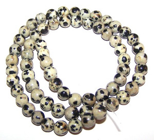 6mm Round Semiprecious Gemstone Beads - Dalmatian Jasper 6mm Round Semiprecious Gemstone Beads - Dalmatian Jasper