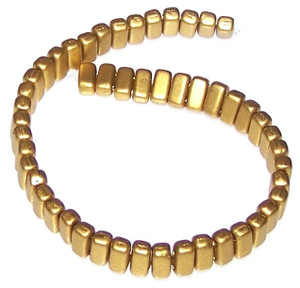 Czech Glass 2-Hole 3x6mm Brick Beads - Aztec Gold