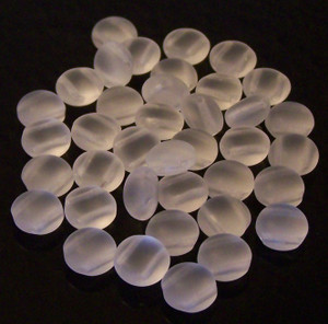 Candy Hole 8mm Czech Glass Beads - Crystal Matte