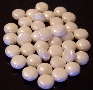 Candy Hole 8mm Czech Glass Beads - White Luster