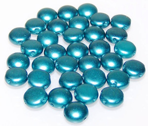 Candy Hole 8mm Czech Glass Beads - Pastel Emerald