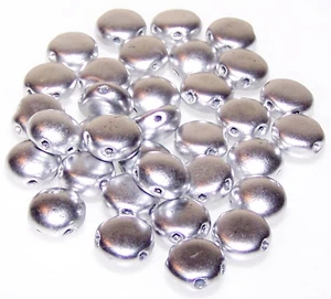 Candy Hole 8mm Czech Glass Beads - Aluminum