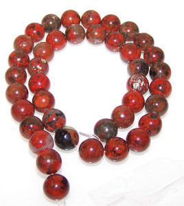 Brecciated Jasper 10mm Round Semiprecious Gemstone Beads