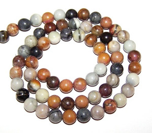 6mm Round Semiprecious Gemstone Beads - Picasso Jasper 6mm Round Semiprecious Gemstone Beads - Picasso Jasper
